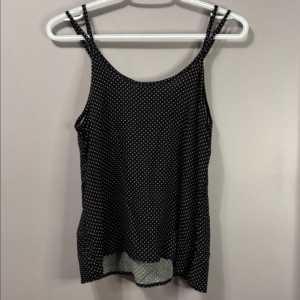 NWT Vero Moda Black White Polka Dot Double Strap Tank Top Medium - Picture 5 of 5
